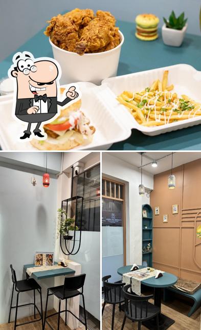 Take a look at the picture showing interior and food at The Perfect Plate