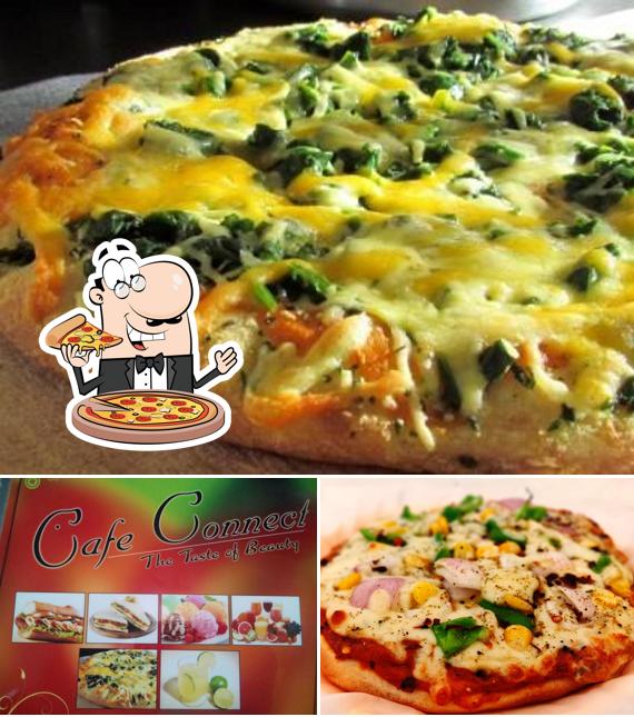 Pick pizza at Cafe Connect