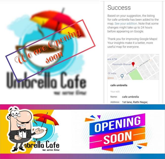 Look at the photo of cafe umbrella