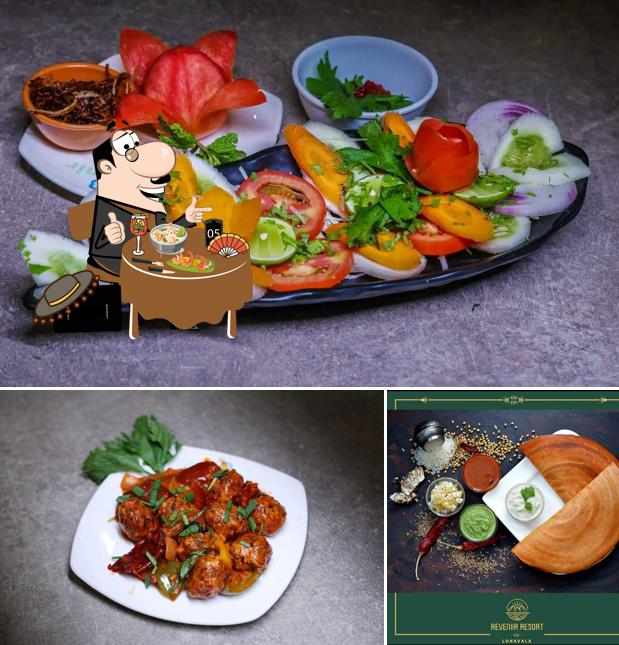 Take a look at the picture displaying food and interior at Reveniir Resort Lonavala