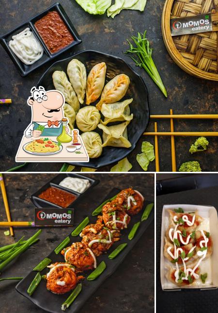 Take a look at the photo depicting food and interior at MOMOS eatery