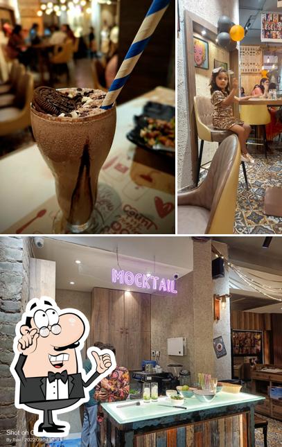 This is the picture displaying interior and beverage at Antisocial