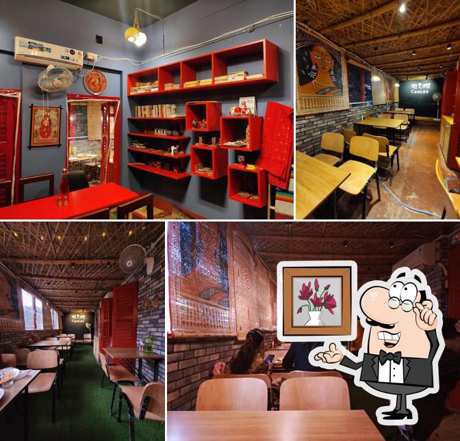 The interior of Bangla Canvas Cafe, College Street