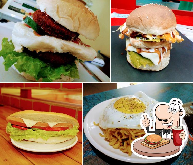 Order a burger at Café 'n' Bake's