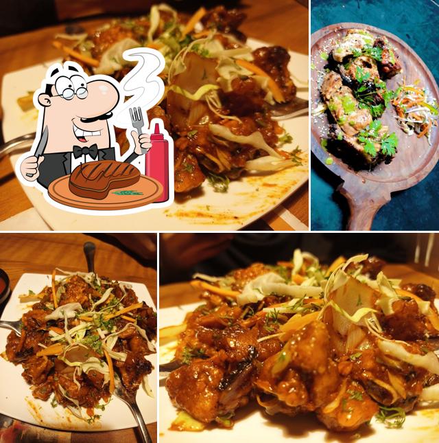 Order meat dishes at The Rabithole Cafe
