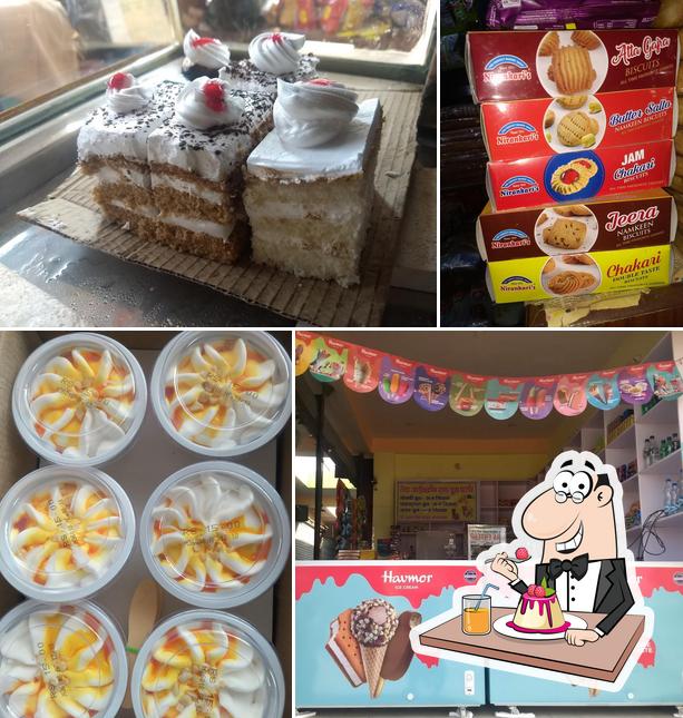 Netra's Delight (icecream, bakery & confectionery) offers a selection of desserts