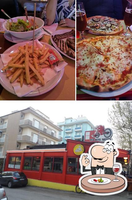 La cibo e esterno del ristorante