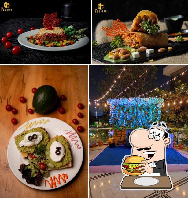 Order a burger at Skybell Restro & Rooftop Multi Cuisine Restaurant