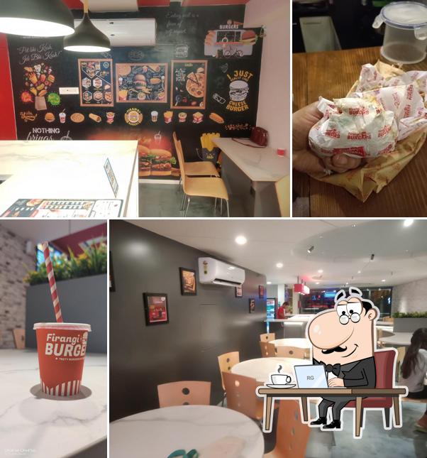 The interior of Firangi Burgers Vadodara
