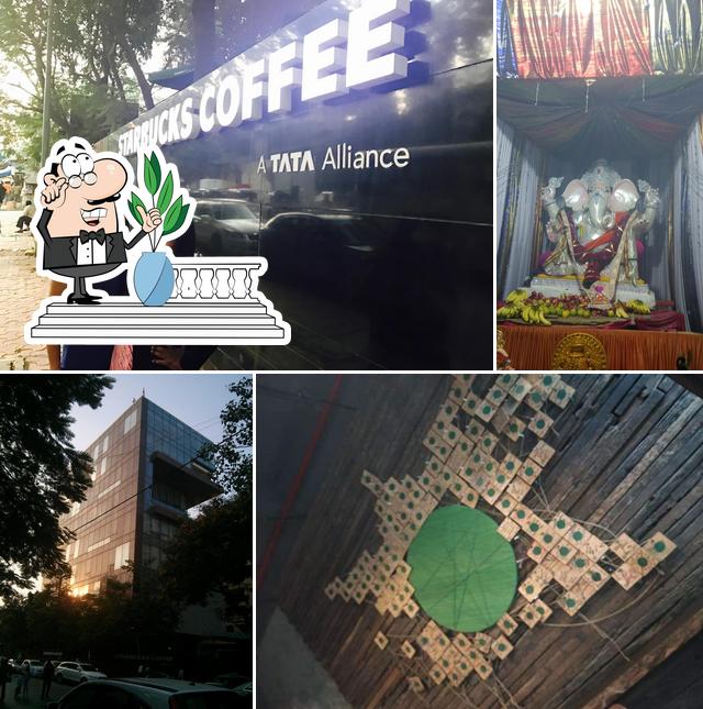 The exterior of Starbucks