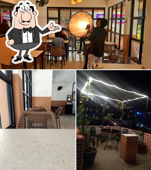 Take a seat at one of the tables at Cafemug