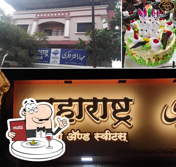 The picture of food and exterior at Maharashtra Bakery