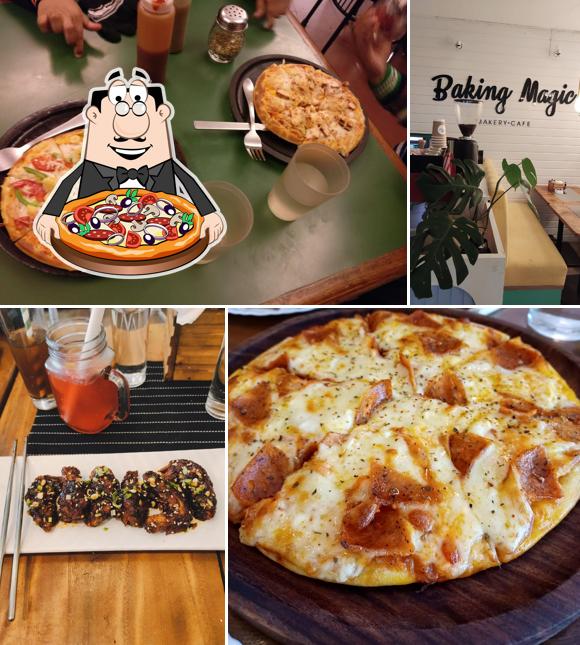 Try out pizza at Baking Magic