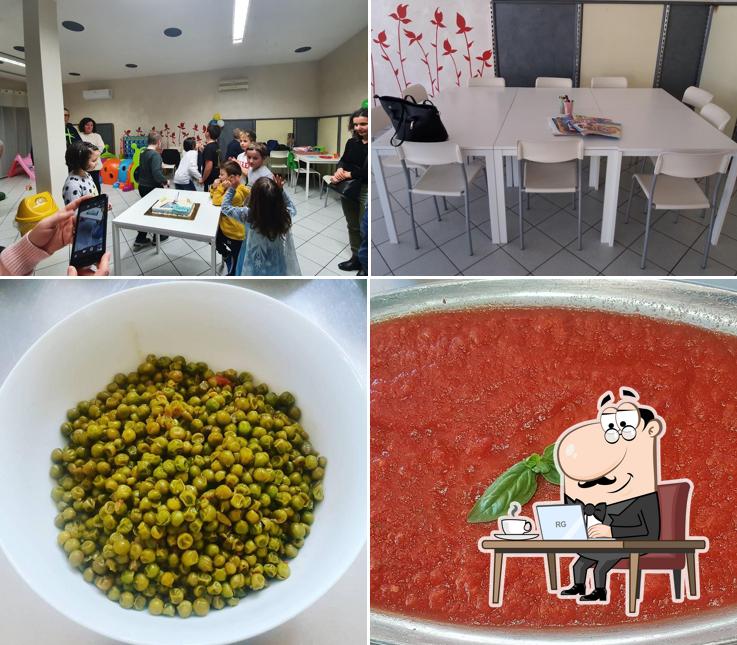 La interni e cibo del ristorante La interni e cibo del ristorante