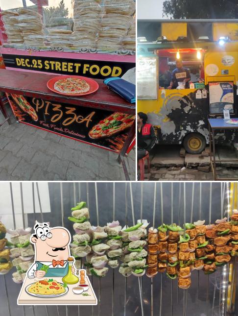 This is the picture showing food and interior at Dec 25 street food