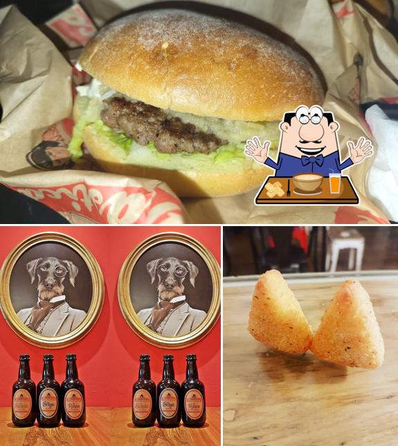 Tra le diverse cose da Mastica "L'Hamburgheria" si possono trovare la cibo e birra