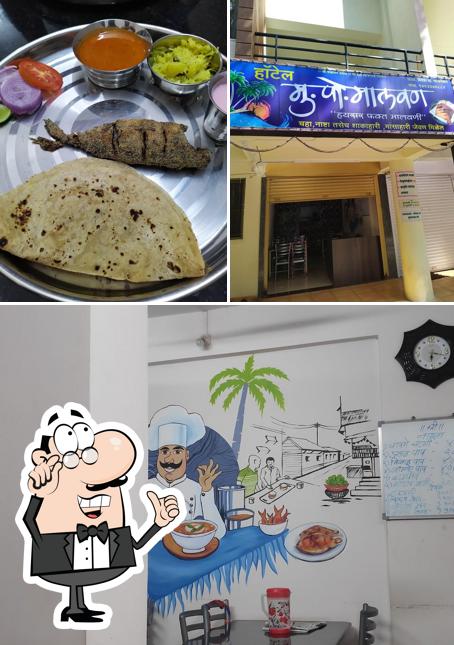 The photo of Mu. Po. Malvan’s interior and food