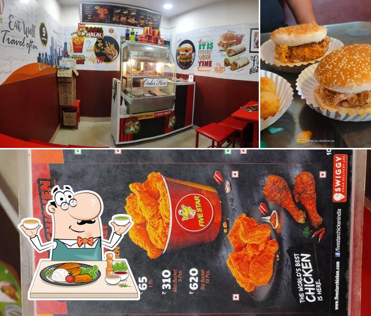 Among different things one can find food and interior at Five Star Chicken