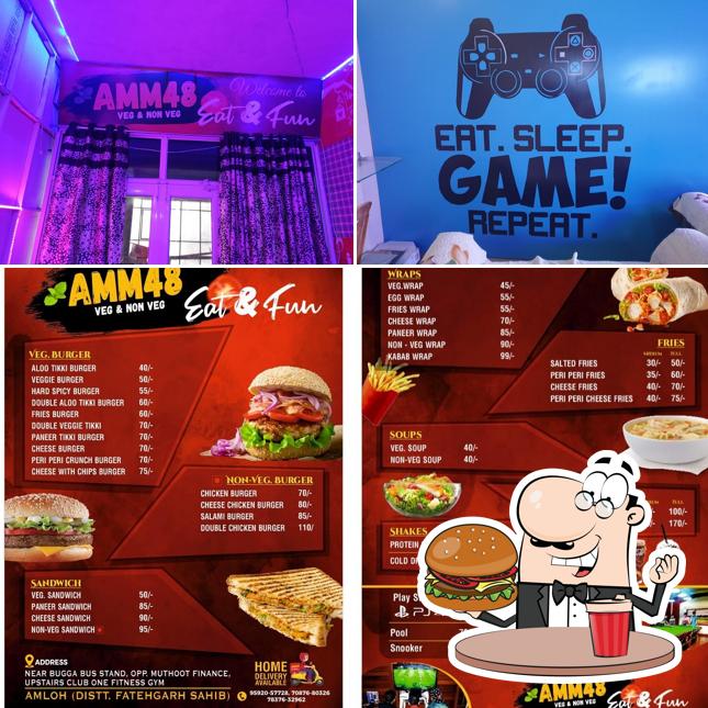 Order a burger at AMM48 Eat & Fun (Fastfood & Gaming)