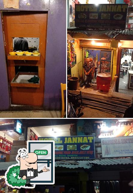 This is the picture depicting exterior and interior at Hotel jannat