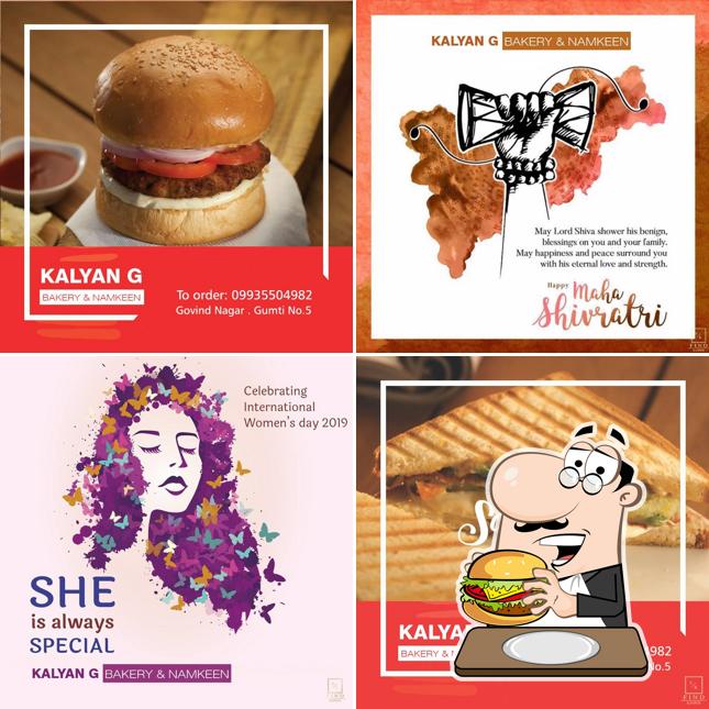 Order a burger at KALYAN BAKERY shop