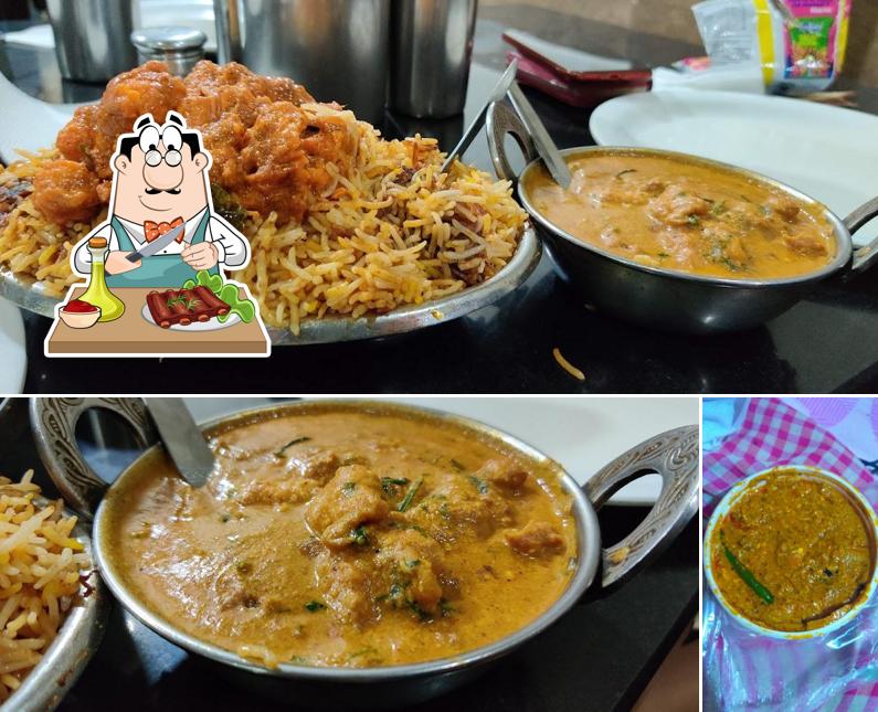 Order meat dishes at Suchithra Biriyani