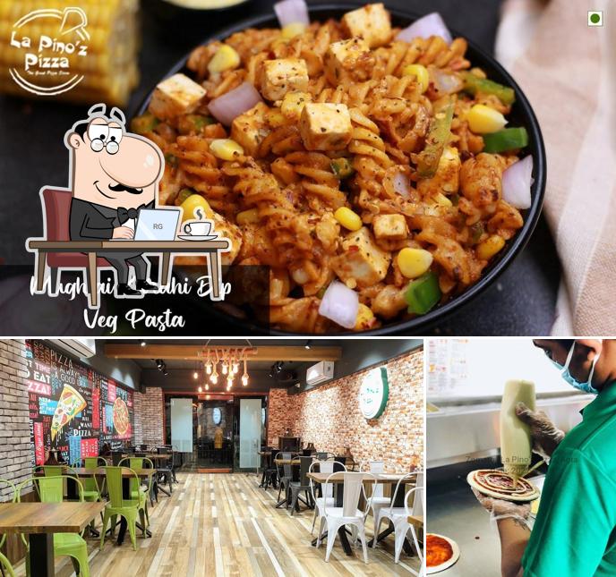 This is the photo depicting interior and food at La Pino'z Pizza