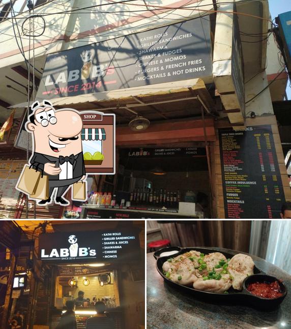 This is the picture showing exterior and food at LABIB’s Kamla Nagar (best restaurant in north campus)
