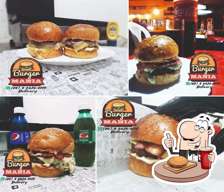Burger Mania hambúrguer artesanal, lanches, porção, promoção.