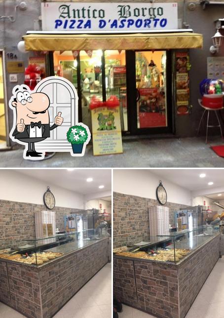 Dai un’occhiata alla immagine che presenta la esterno e interni di Pizzeria Antico Borgo