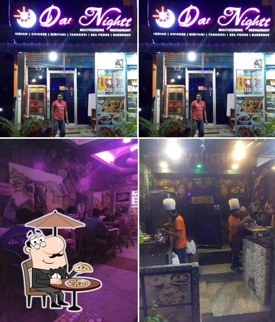 Check out the image showing exterior and bar counter at Day Nightt