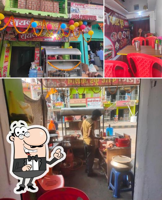 The restaurant's interior and food