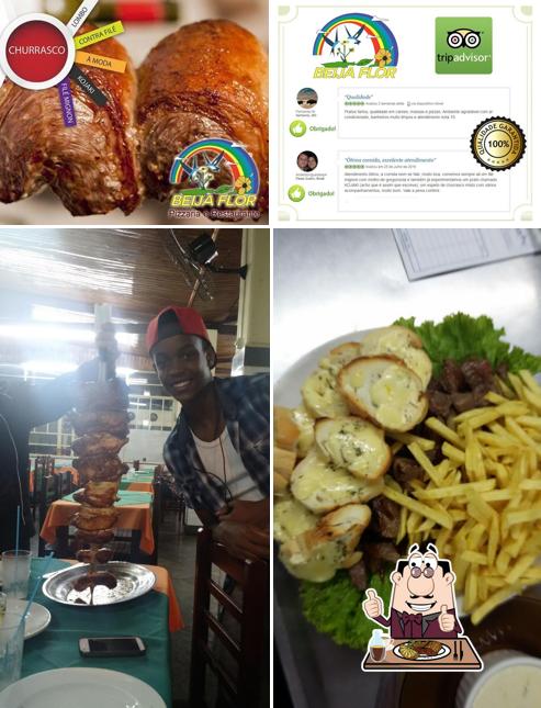 Peça pratos de carne no Restaurante e Pizzaria Beija - Flor
