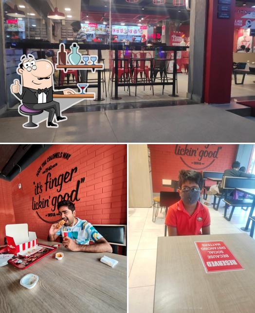 Take a seat at one of the tables at KFC