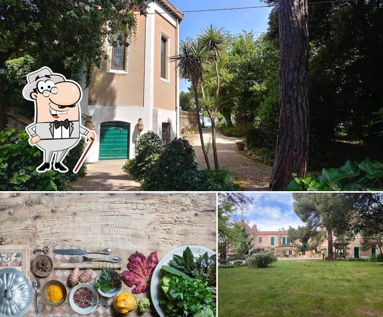 Dai un’occhiata alla foto che mostra la esterno e cibo di Relais Villa Giulia