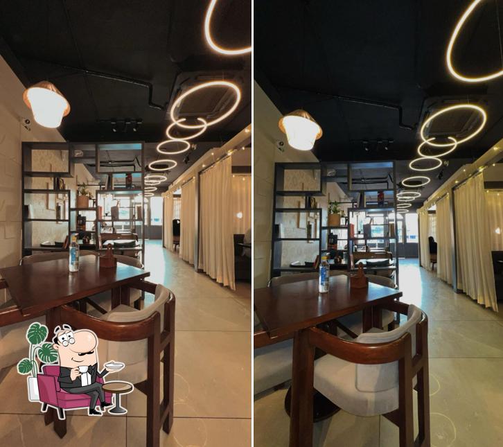 Take a seat at one of the tables at Bread And Beans