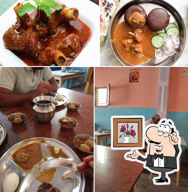 The picture of interior and food at Maruthi Military Hotel
