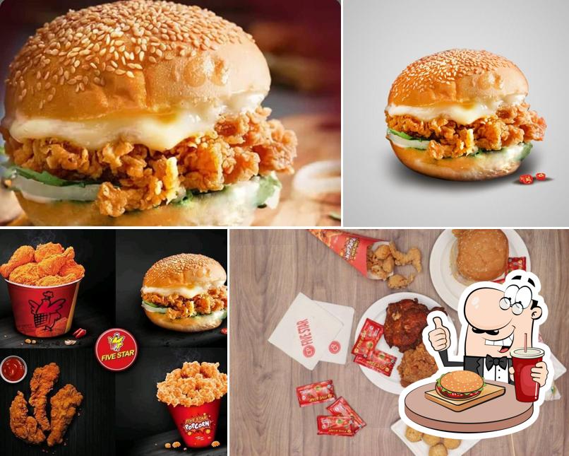 Order a burger at Five star chicken