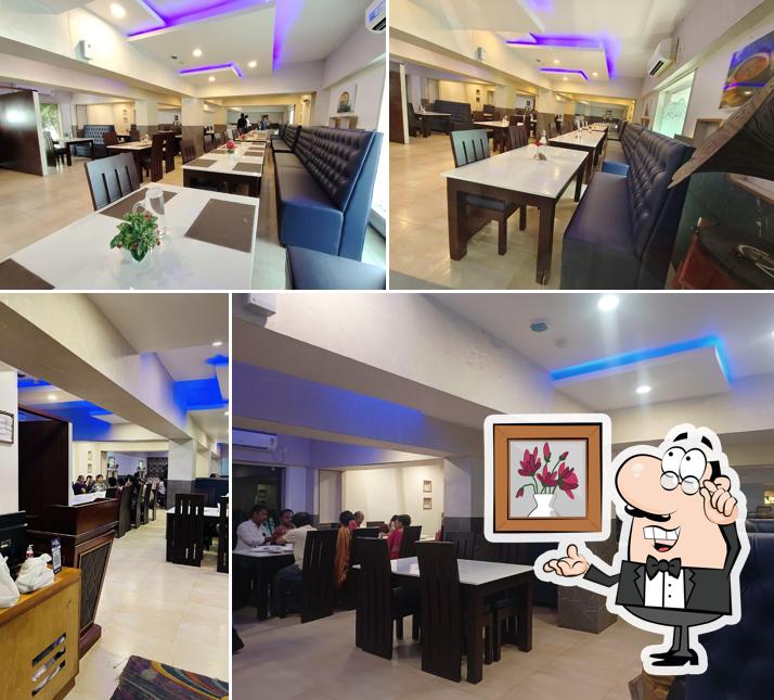 The interior of Santha Bhavan Pure Veg Restaurant