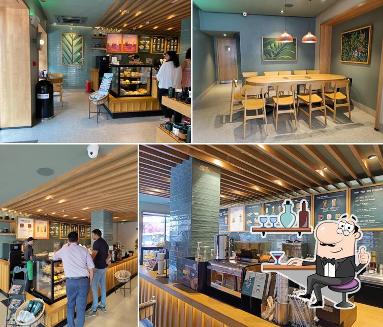 The interior of Starbucks
