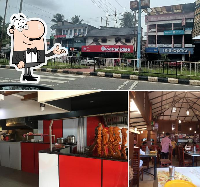 The image of interior and exterior at Food Paradise