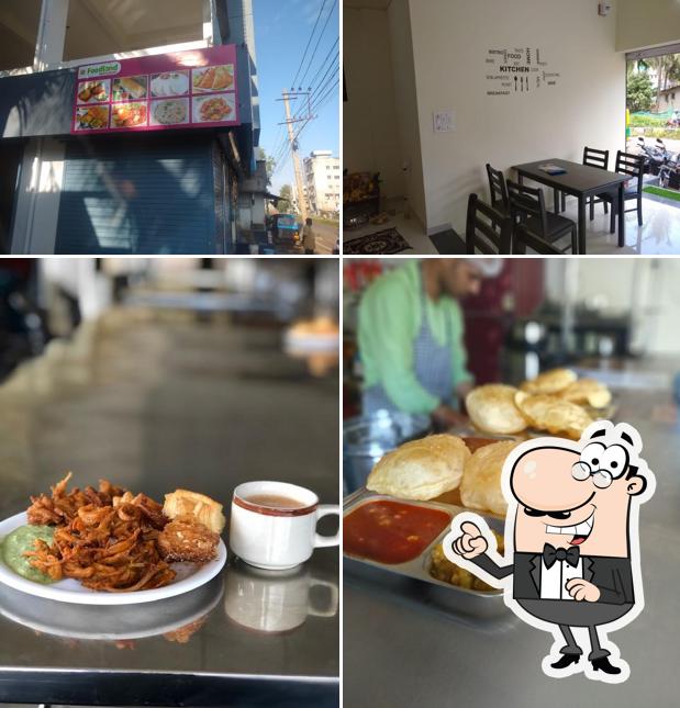 The restaurant's interior and food