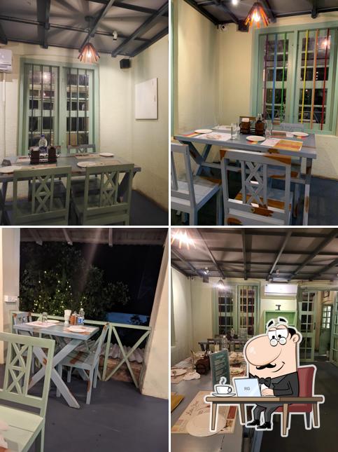 Take a seat at one of the tables at Latin Street