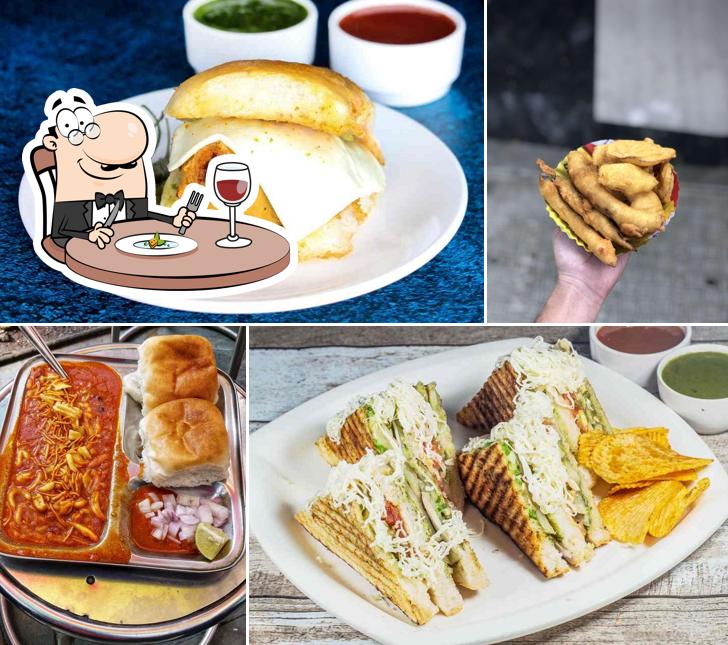 Food at Laxman's Om Vada Pav