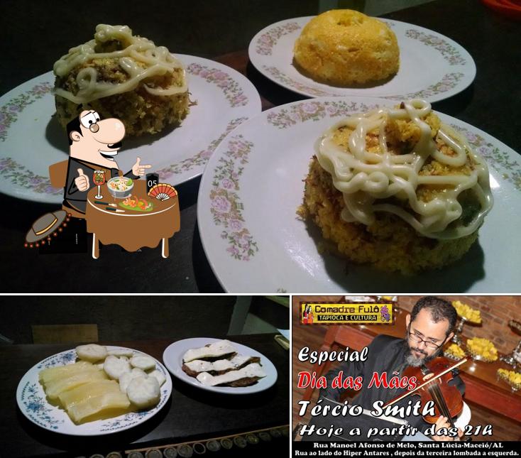 Dê uma olhada a ilustração apresentando comida e interior no Comadre Fulô