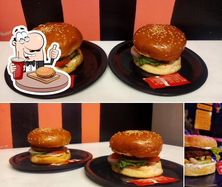 Order a burger at GM cafe