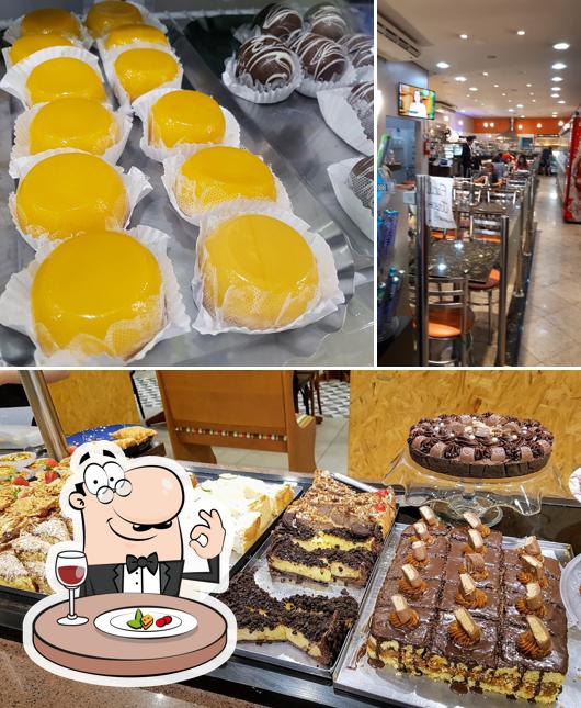 A ilustração a DiMarzari Panetteria’s comida e interior