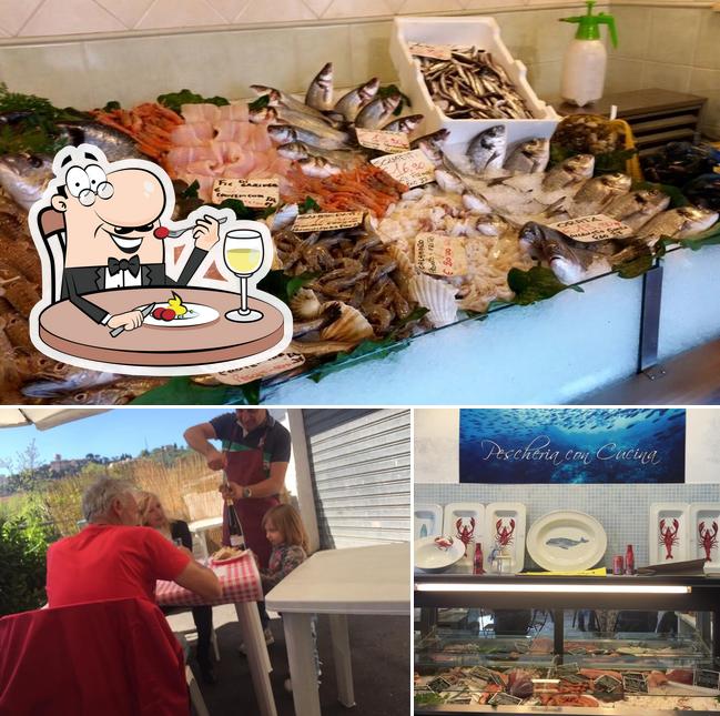 Questa è la immagine che presenta la cibo e interni di Hostaria DEL PESCE San Cesareo