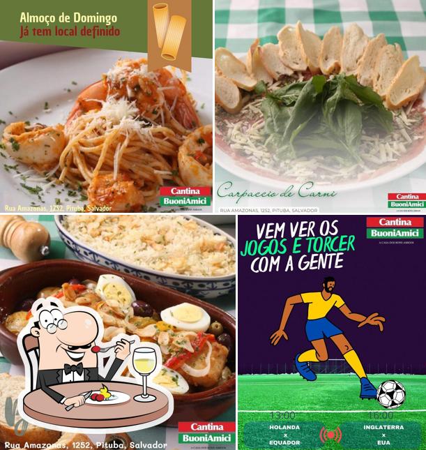 Platos en Cantina Buoni Amici