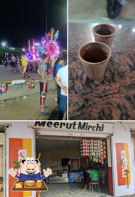 Among various things one can find food and interior at MEERUT MIRCHI